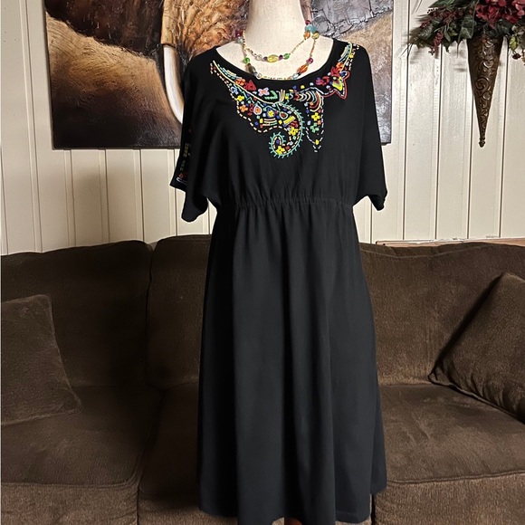 RXB~ Boho Multi-Color Beaded Size Large Dress - Picture 3 of 16